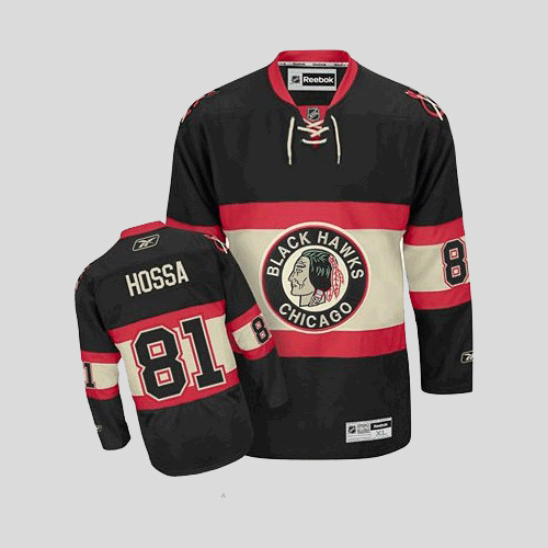 Blackhawks #81 Marian Hossa Stitched Black New Third Youth NHL Jersey