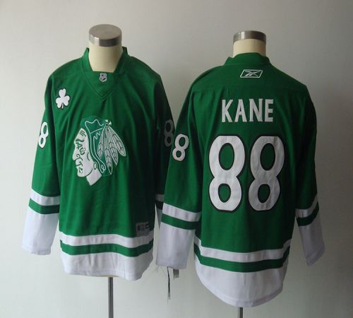 Blackhawks #88 Patrick Kane Green St. Patty's Day Stitched Youth NHL Jersey