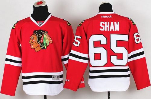 Blackhawks #65 Andrew Shaw Red Stitched Youth NHL Jersey