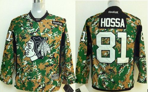 Blackhawks #81 Marian Hossa Camo Veterans Day Practice Stitched Youth NHL Jersey