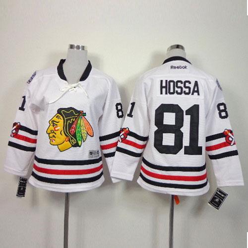 Blackhawks #81 Marian Hossa White 2015 Winter Classic Stitched Youth NHL Jersey