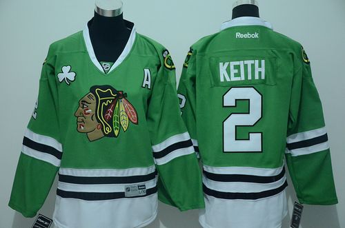 Blackhawks #2 Duncan Keith Green Stitched Youth NHL Jersey