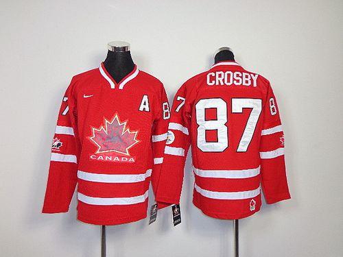 Team Canada #87 Sidney Crosby Red Stitched Youth NHL Jersey