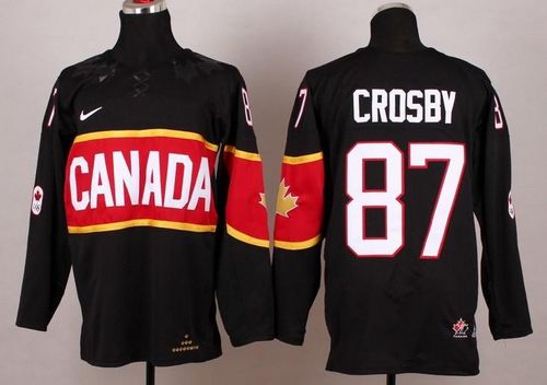 Team Canada 2014 Olympic #87 Sidney Crosby Black Stitched Youth NHL Jersey