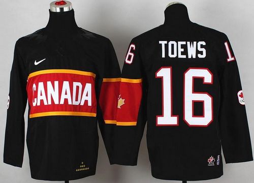 Team Canada 2014 Olympic #16 Jonathan Toews Black Stitched Youth NHL Jersey