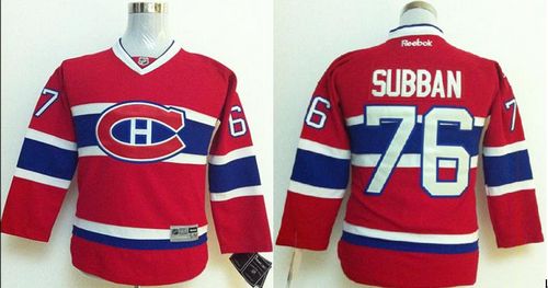 Canadiens #76 PK Subban Stitched Red Youth NHL Jersey