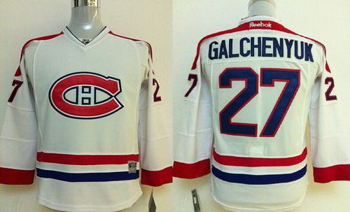 Canadiens #27 Alex Galchenyuk White Stitched Youth NHL Jersey