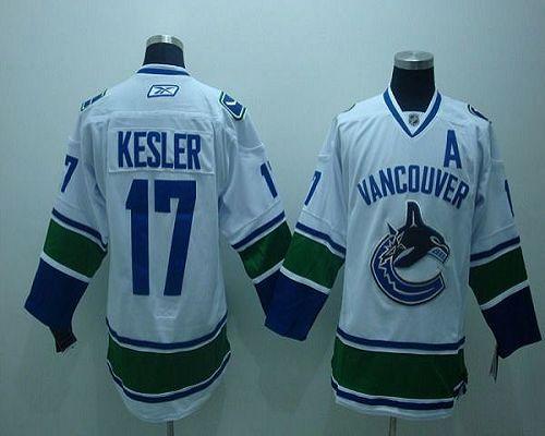 Canucks #17 Ryan Kesler White Stitched Youth NHL Jersey
