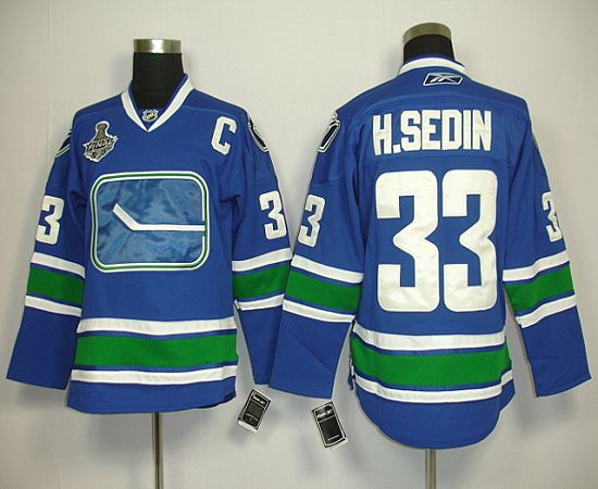 Canucks 2011 Stanley Cup Finals #33 Henrik Sedin Stitched Blue Third Stitched Youth NHL Jersey