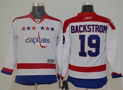 Capitals #19 Nicklas Backstrom White 2011 Winter Classic Vintage Stitched Youth NHL Jersey