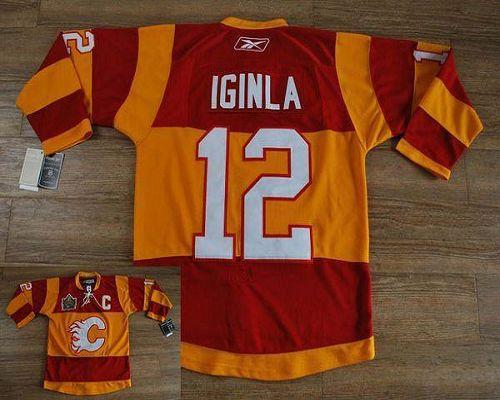 Flames #12 Jarome Iginla Red/Orange 2011 Winter Classic Stitched Youth NHL Jersey