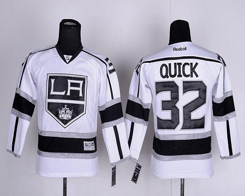 Kings #32 Jonathan Quick White Road Stitched Youth NHL Jersey