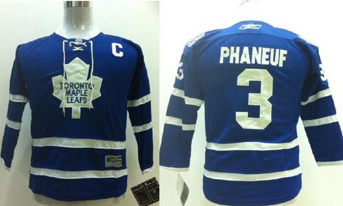 Maple Leafs #3 Dion Phaneuf Stitched Blue Youth NHL Jersey