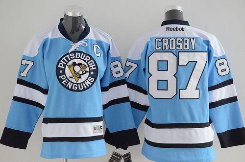 Penguins #87 Sidney Crosby Stitched Blue Youth NHL Jersey