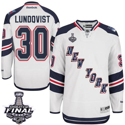 Rangers #30 Henrik Lundqvist White 2014 Stadium Series With Stanley Cup Finals Stitched Youth NHL Jersey
