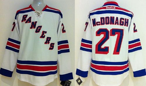 Rangers #27 Ryan McDonagh White Stitched Youth NHL Jersey