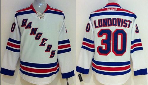 Rangers #30 Henrik Lundqvist White Stitched Youth NHL Jersey