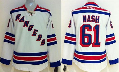 Rangers #61 Rick Nash White Stitched Youth NHL Jersey