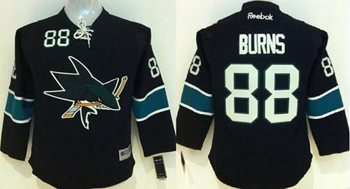 Sharks #88 Brent Burns Black Stitched Youth NHL Jersey
