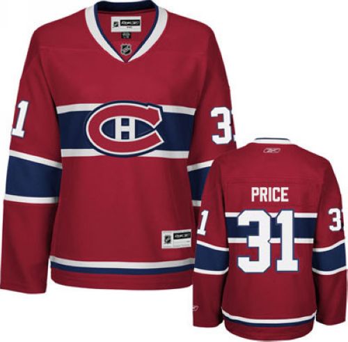 Canadiens #31 Carey Price Women CH Stitched Red NHL Jersey
