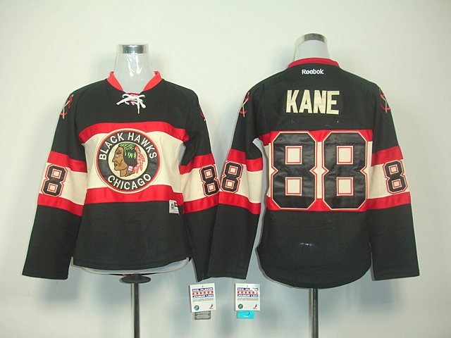 Blackhawks #88 Patrick Kane Black Women's New Third Stitched NHL Jersey