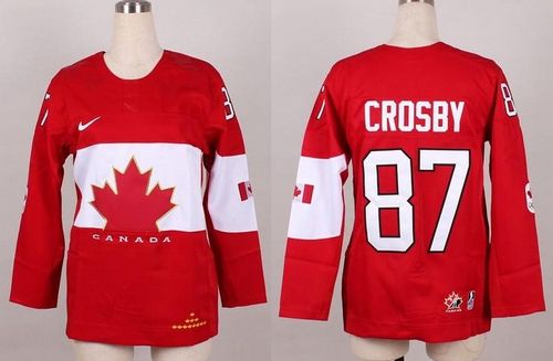 Olympic 2014 CA. #87 Sidney Crosby Red Women's Stitched NHL Jersey