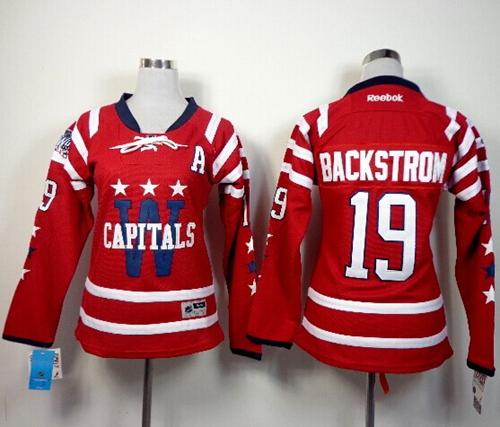 Capitals #19 Nicklas Backstrom 2015 Winter Classic Red Women's Stitched White NHL Jersey