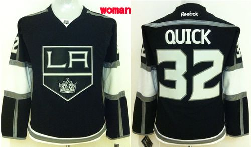 Kings #32 Jonathan Quick Black Home Women's Stitched NHL Jersey