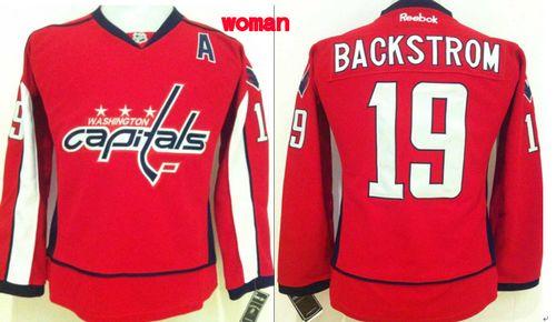 Capitals #19 Nicklas Backstrom Red Home Women's Stitched NHL Jersey