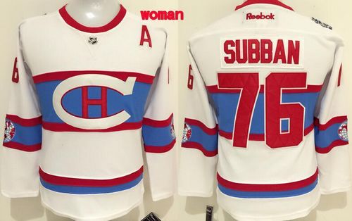 Canadiens #76 P.K Subban White 2016 Winter Classic Women's Stitched NHL Jersey