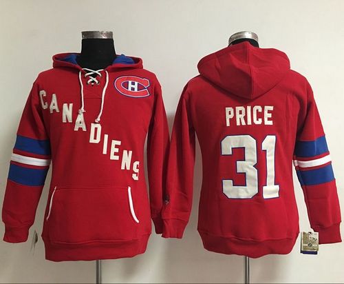 Montreal Canadiens #31 Carey Price Red Women's Old Time Heidi NHL Hoodie