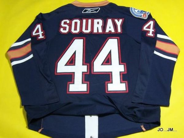 Oilers #44 Sheldon Souray Stitched Dark Blue NHL Jersey