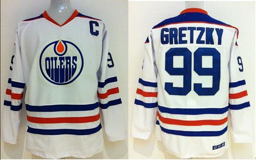 Oilers Wayne Gretzky #99 Stitched White CCM Throwback NHL Jersey
