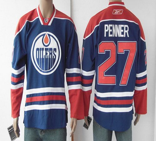Oilers #27 Penner Light Blue Stitched NHL Jersey