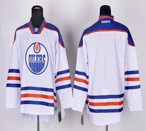 Oilers Blank White Stitched NHL Jersey