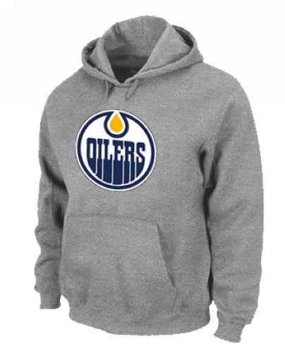 NHL Edmonton Oilers Big & Tall Logo Pullover Hoodie Grey