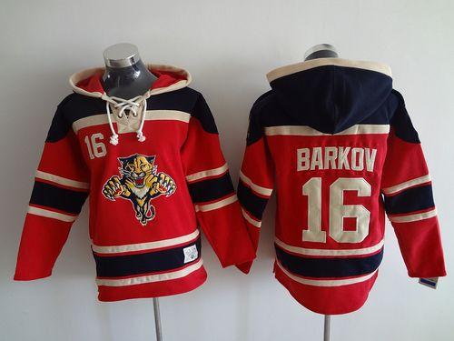 Panthers #16 Aleksander Barkov Red Sawyer Hooded Sweatshirt Stitched NHL Jersey