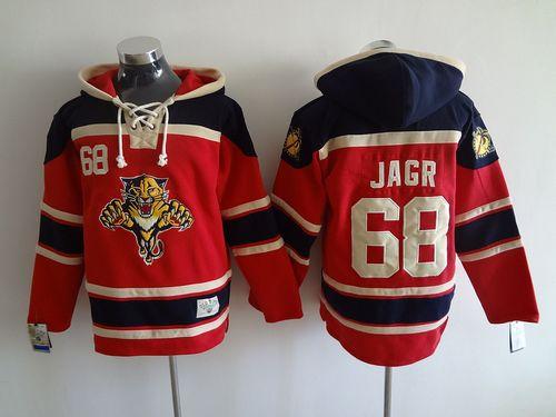 Panthers #68 Jaromir Jagr Red Sawyer Hooded Sweatshirt Stitched NHL Jersey