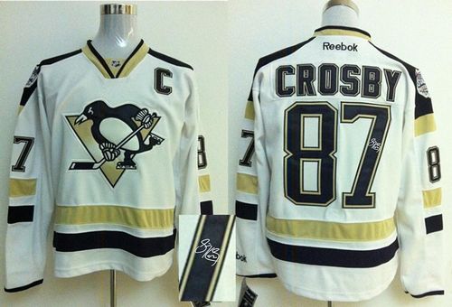 Penguins #87 Sidney Crosby White 2014 Stadium Series Autographed Stitched NHL Jersey