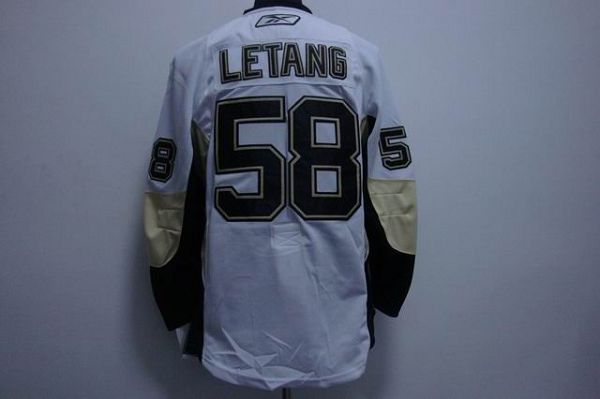 Penguins #58 Kris Letang Stitched White NHL Jersey