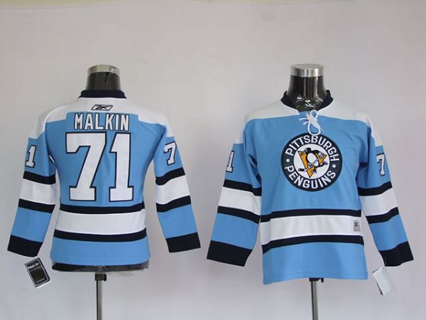 Penguins #71 Evgeni Malkin Stitched Blue NHL Jersey