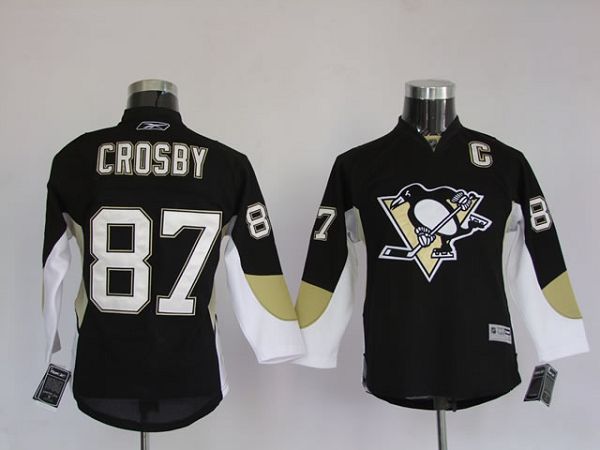 Penguins #87 Sidney Crosby Stitched Black NHL Jersey