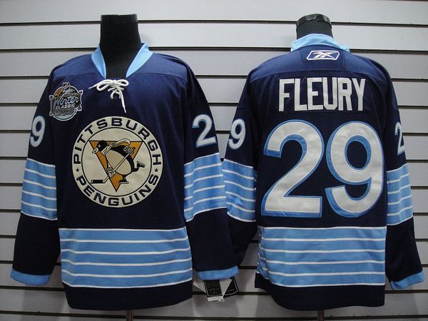 Penguins #29 Andre Fleury Stitched Dark Blue 2011 Winter Classic Vintage NHL Jersey