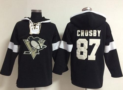 Penguins #87 Sidney Crosby Black NHL Pullover Hoodie