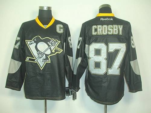 Penguins #87 Sidney Crosby Black Ice Stitched NHL Jersey
