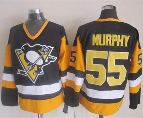 Penguins #55 Larry Murphy Black CCM Throwback Stitched NHL Jersey
