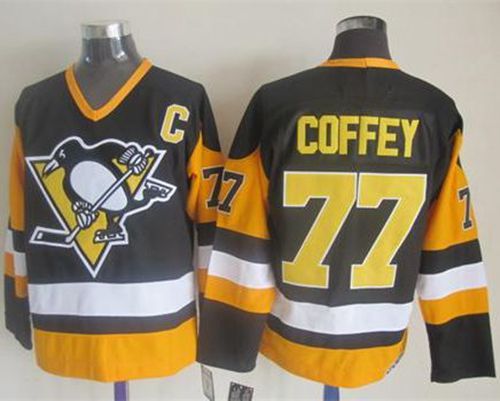 Penguins #77 Paul Coffey Black CCM Throwback Stitched NHL Jersey