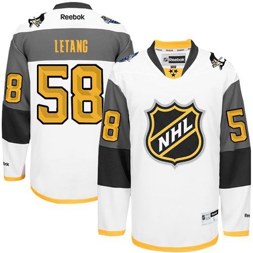 Penguins #58 Kris Letang White 2016 All Star Stitched NHL Jersey