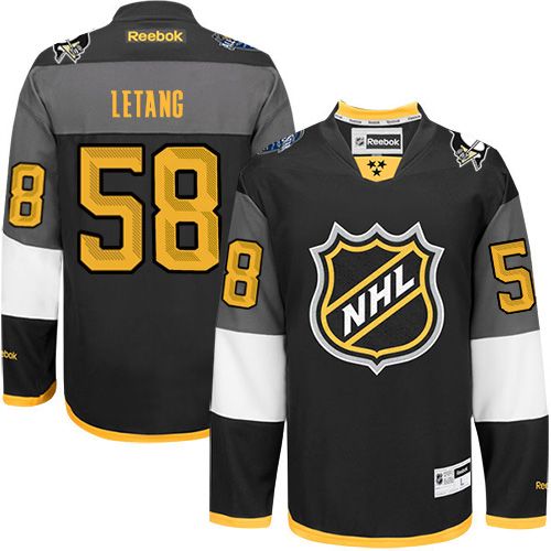 Penguins #58 Kris Letang Black 2016 All Star Stitched NHL Jersey