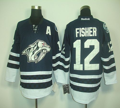 Predators #12 Mike Fisher Blue Third Stitched NHL Jersey
